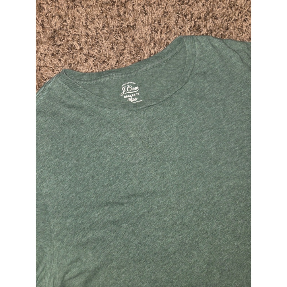J Crew Mens Broken In Crew Neck Short Sleeve T Shirt Green Medium M